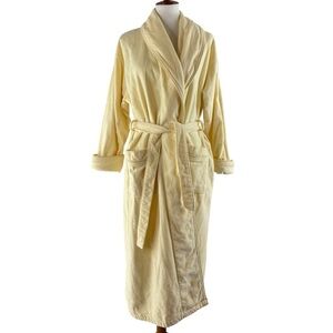 INTIMATE ESSENTIALS Yellow Thick Cotton Terry Cloth Bathrobe with Attached Belt